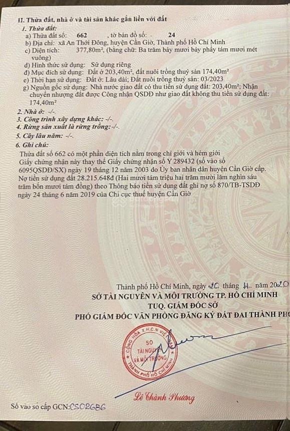 Chính chủ cần tiền bán gấp lô đất 2 mặt tiền - 1 Mặt tiền đường - 1 Mặt tiền sông tại Cần Giờ