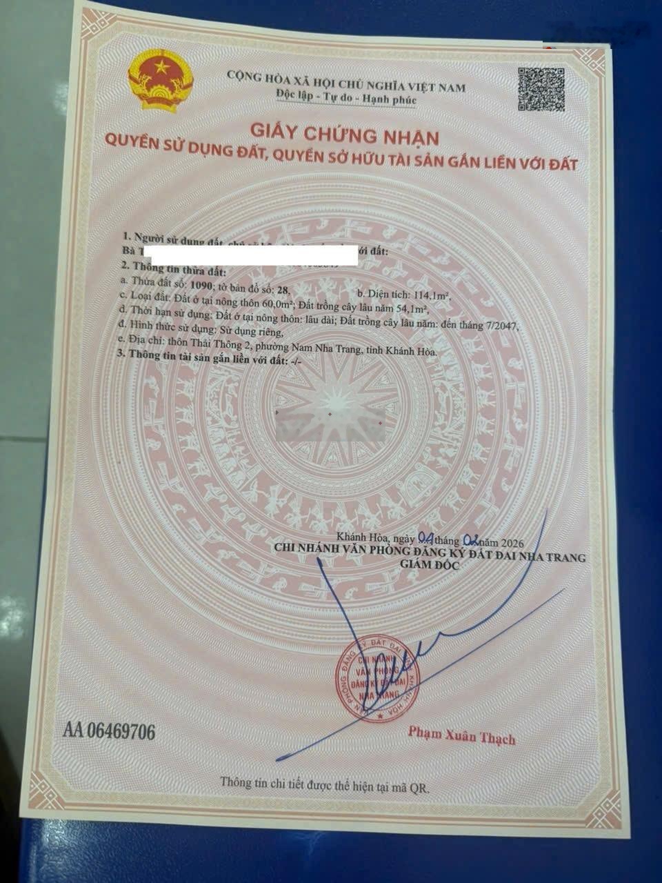 Bán đất ngay vòng Xoay Vĩnh Thái cách Võ Nguyên Giáp vài trăm mét. Mặt đường rộng hơn 5m