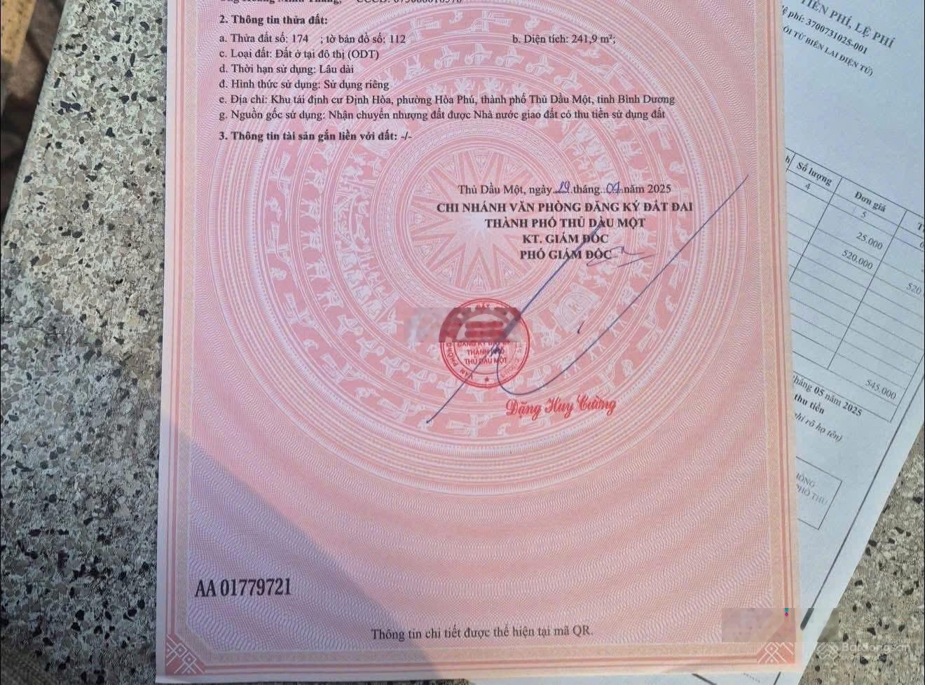 Cần bán lô góc đường số 5B TĐC Định Hoà gần TP mới Bình Dương