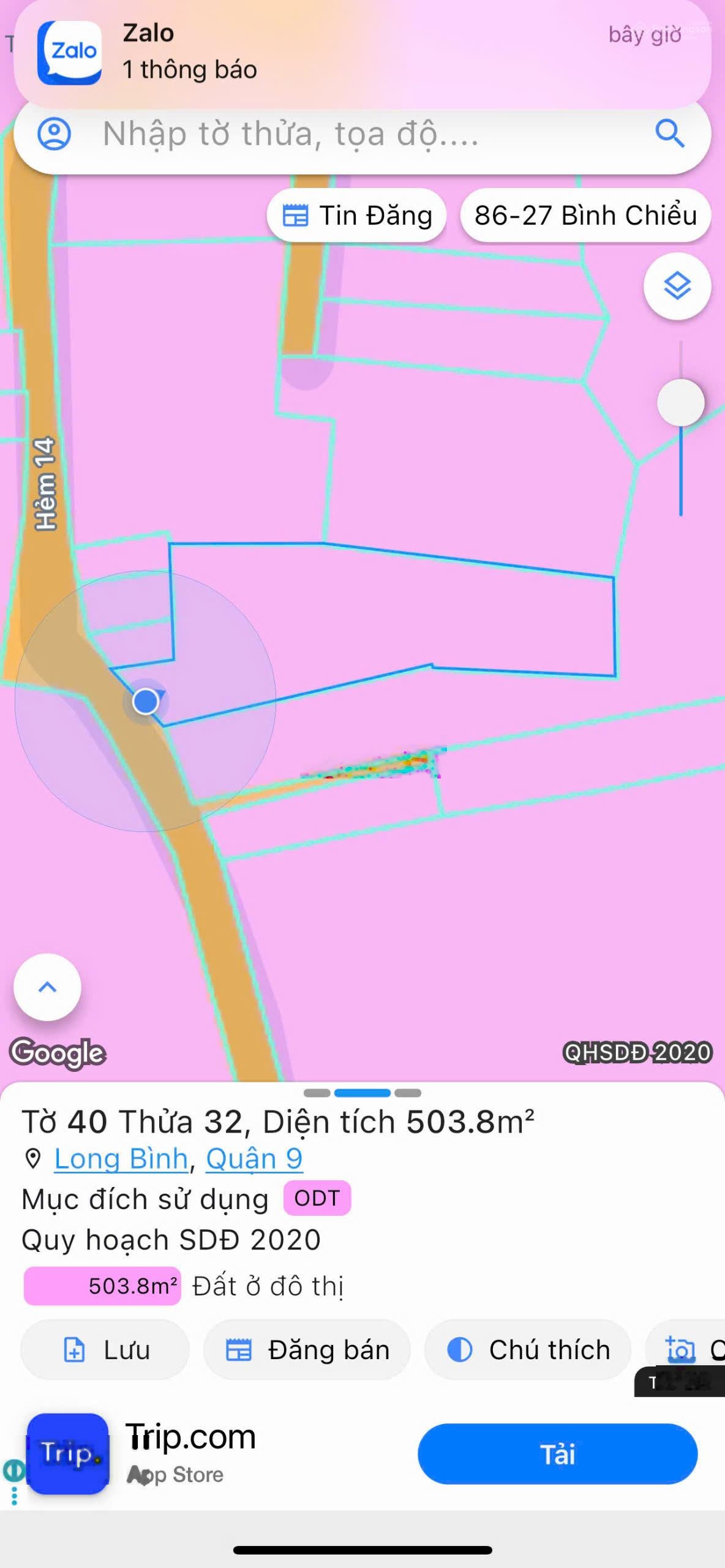 Bán đất tại Hoàng Hữu Nam, 13,5 tỷ, 500m2, Thủ Đức, HCM