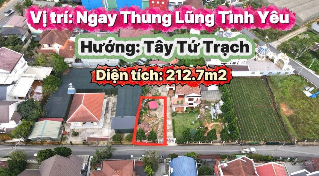 212m đất villa nghỉ dưỡng, nội khu sang trọng ngang 12m mặt tiền cách thung lũng tình yêu chỉ 200m