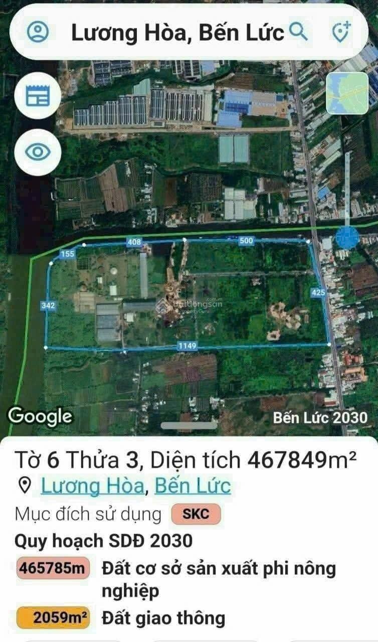 Quỹ Đất PTDA 48ha (SKC) MT Đường 824, Lương Hòa, Bến Lức, Long An