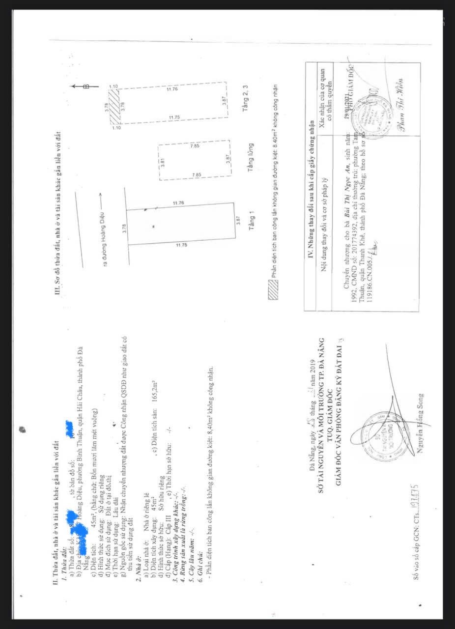 Bán nhà 3 mê (3 tầng đúc) mặt tiền kiệt 356 hoàng diệu hải châu đà nẵng nhà đẹp