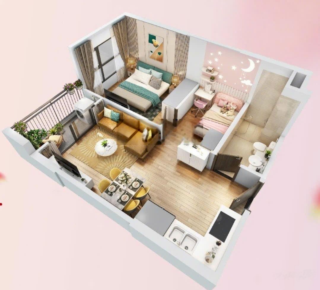 Chính chủ bán 1PN + 1 43m2 giá 3,470 tỷ bao phí -Đang đóng tiến độ 5% mỗi đợt 4 tháng 2027 nhận nhà