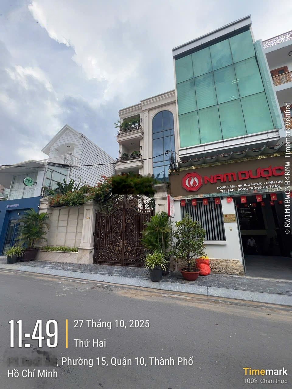 Bán nhà MT Bạch Mã, P15, Q10, 8x25m hầm 4 lầu, diện tích 189,1m2 giá chào 56 tỷ