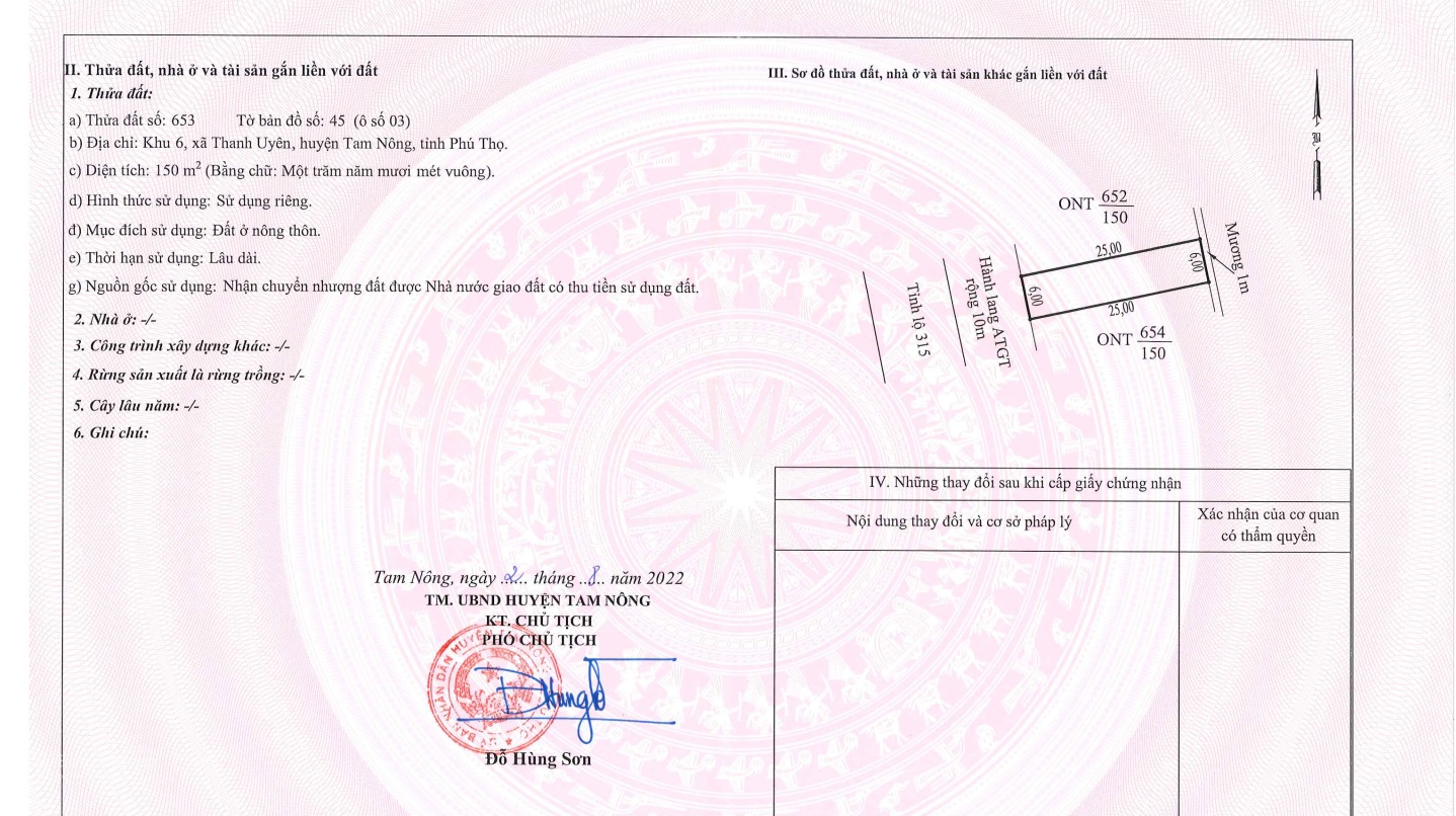 Chính chủ cần bán lô đất cực đẹp tại trung tâm xã Thanh Uyên, Tam Nông, Phú Thọ