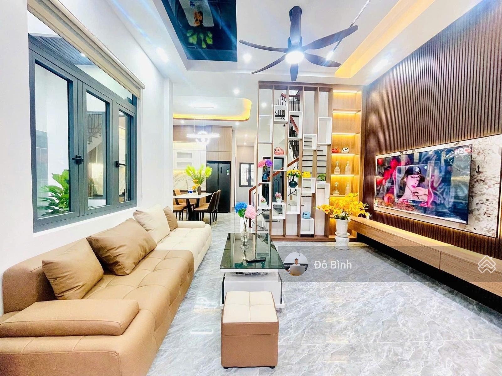 Cho thuê nhà mới xây 3 tầng đường - tôn đản - 3pn - 2wc - đủ nội thất