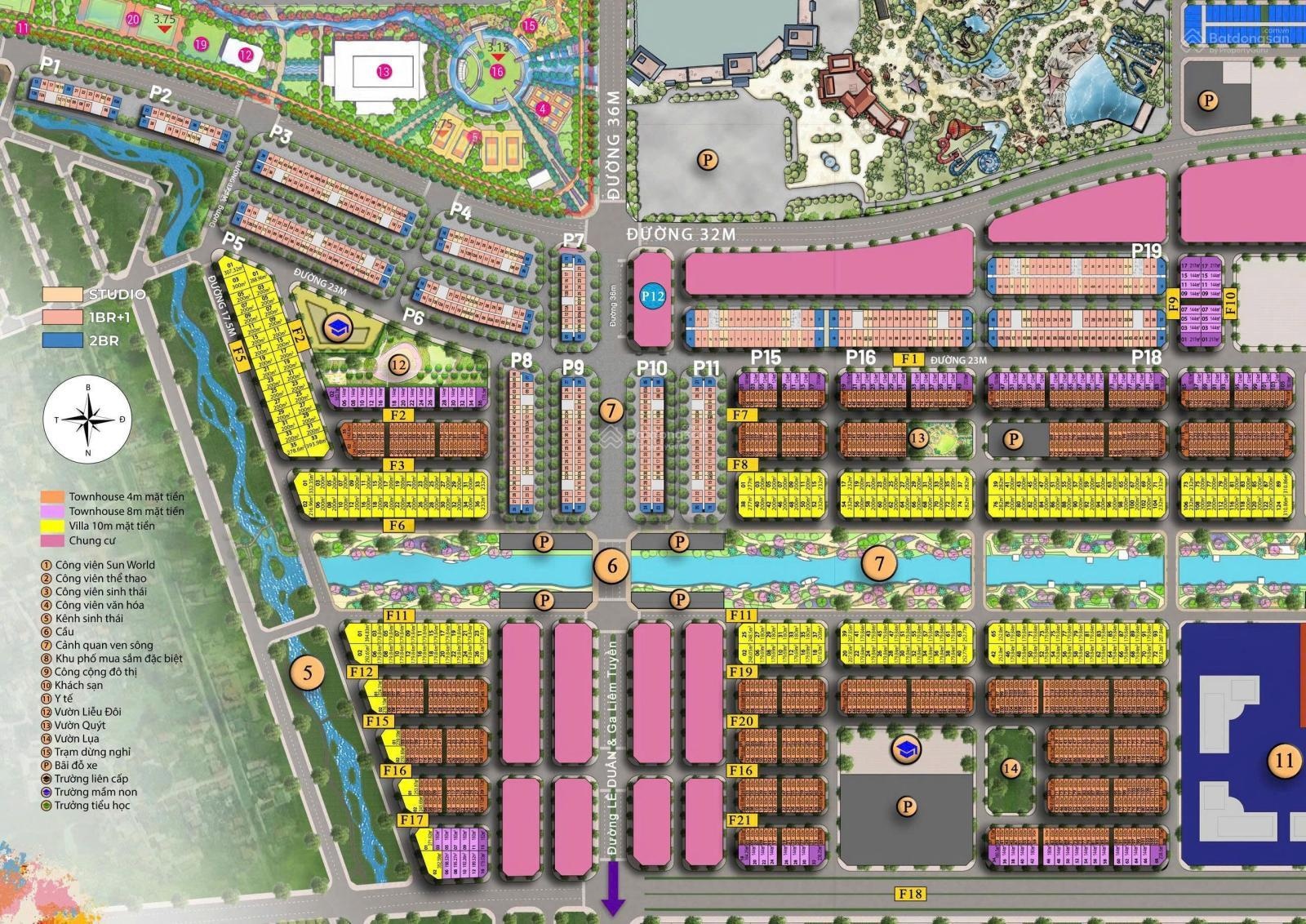 Ngoại giao căn 3PN, 1WC, 69m tầng đẹp full giá 1,7 tỷ bao gồm nội Thất dự án Sun Urban City