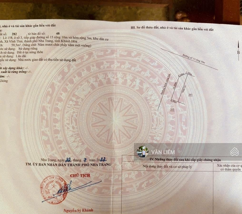 Bán đất 59,5m2, 3,1 tỷ ở Vĩnh Thái, Nha Trang - Đầu tư tuyệt vời!