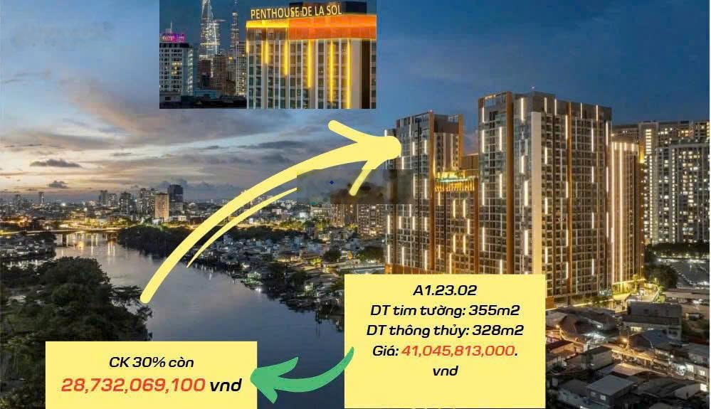 Cắt Lỗ 30% Penthouse Delasol Q4 - Tầm nhìn view vĩnh viễn sông Sài Gòn - Giá bán cực tốt T4/2025