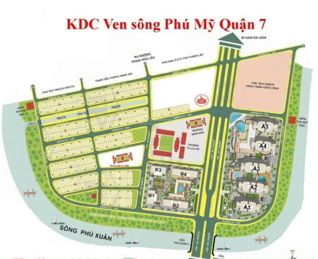 Giá tốt nhất Quận 7! Đất vị trí đẹp 5x18m,giá 8.3 tỷ mặt tiền đường số Phạm Hữu Lầu kế Phú Mỹ Hưng