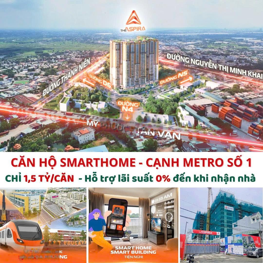 Căn hộ ngay tuyến metro thanh toán bằng lương 8tr/tháng nhận nhà full nội thất smart home cao cấp