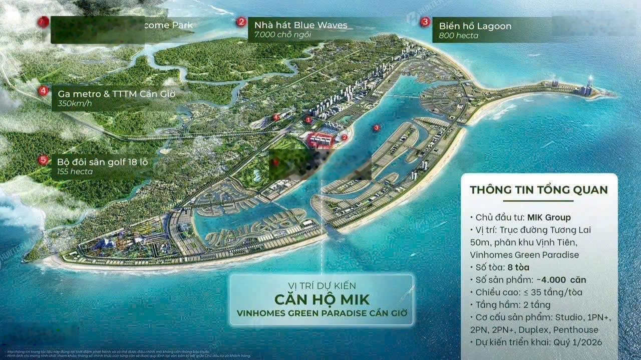 Giữ chỗ căn hộ Vinhomes Cần Giờ, 2PN 65m2 dự kiến chỉ từ 4 tỷ