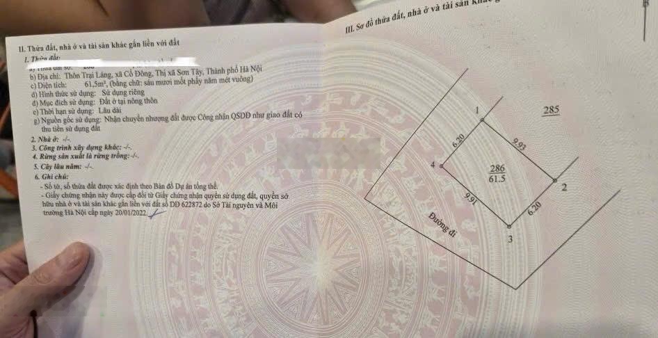 Chỉ hơn 2 tỷ có ngay lô đất full thổ cư, sẵn sổ ngay giáp công nghệ cao Hoà lạc và Hv tài chính