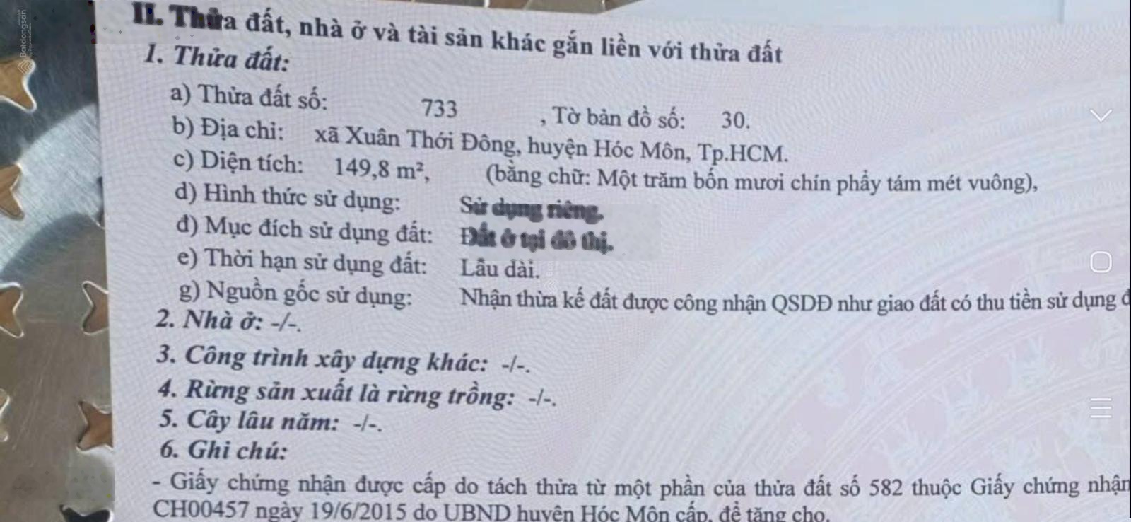 Bán lô đất vị trí tốt ngay chợ đầu mối Hóc Môn, mặt tiền đường nhựa, kinh doanh tốt
