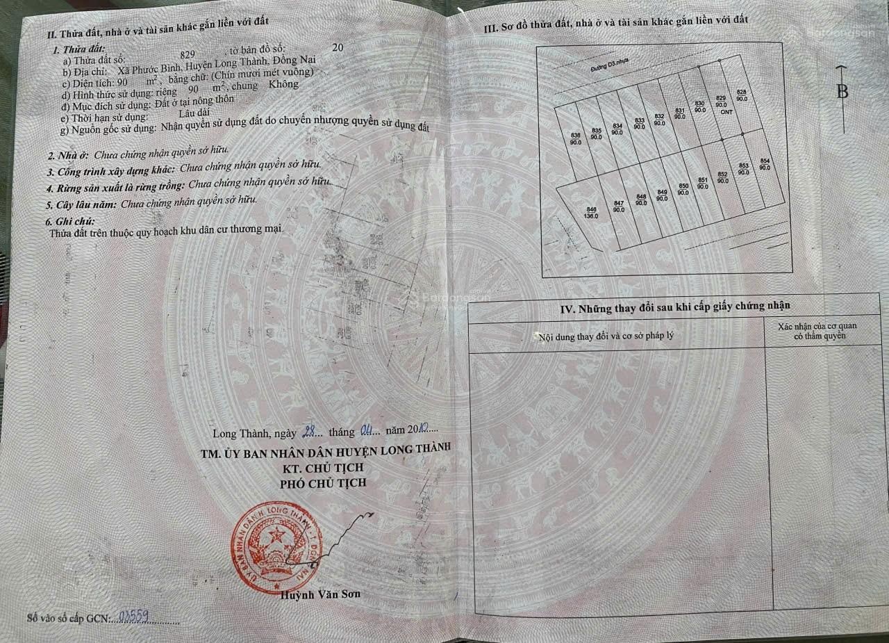 Chính chủ bán 02 lô liền kề phước bình, long thành đồng nai.