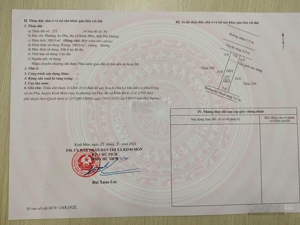 Bán đất đẹp từ 22 triệu/m2 khu ĐT Đông An Phụ, Cổ Tân, P. An Phụ, TX Kinh Môn, Hải Dương