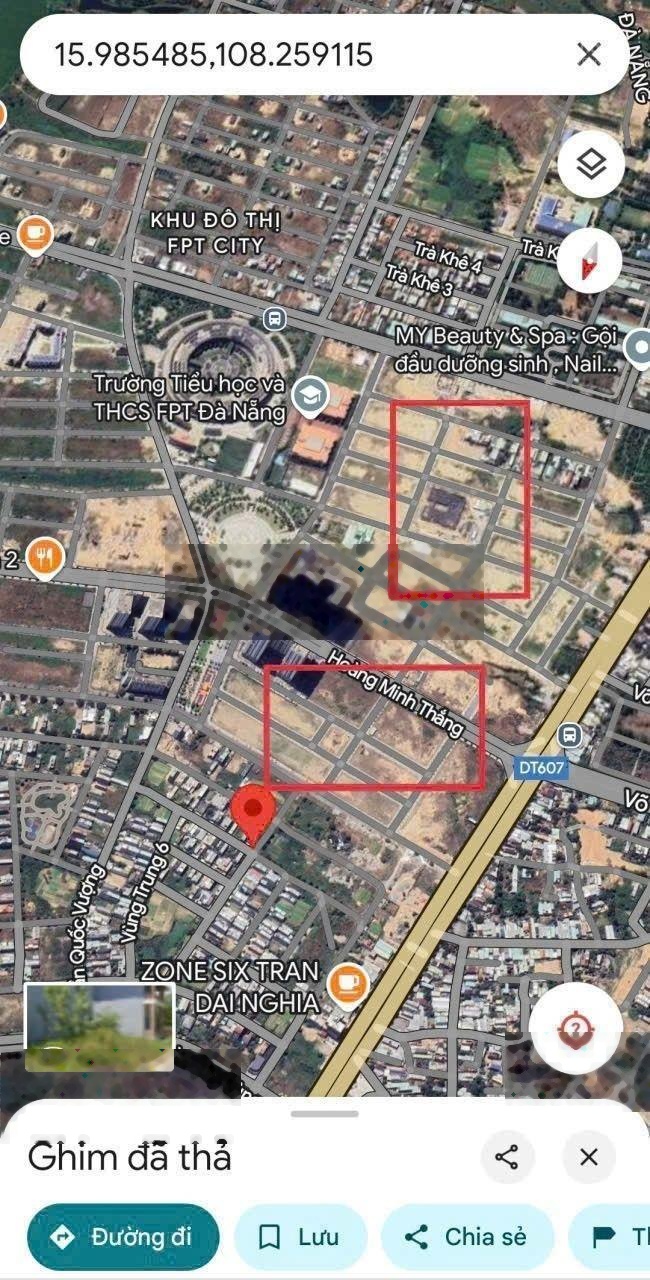 Lô góc ngã tư 2 mặt tiền duy nhất KĐT Phú Mỹ An & FPT, 133m2, sẵn sổ, công chứng ngay