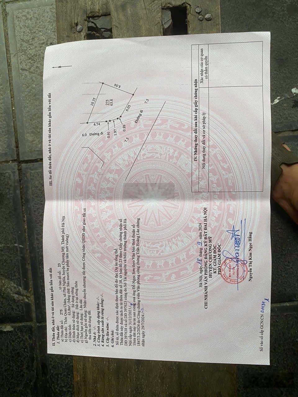 Bán gấp đất tại Quan trâm, Phú Nghĩa, Chương Mỹ giá cực chất 3,2 tỷ, 64 m2