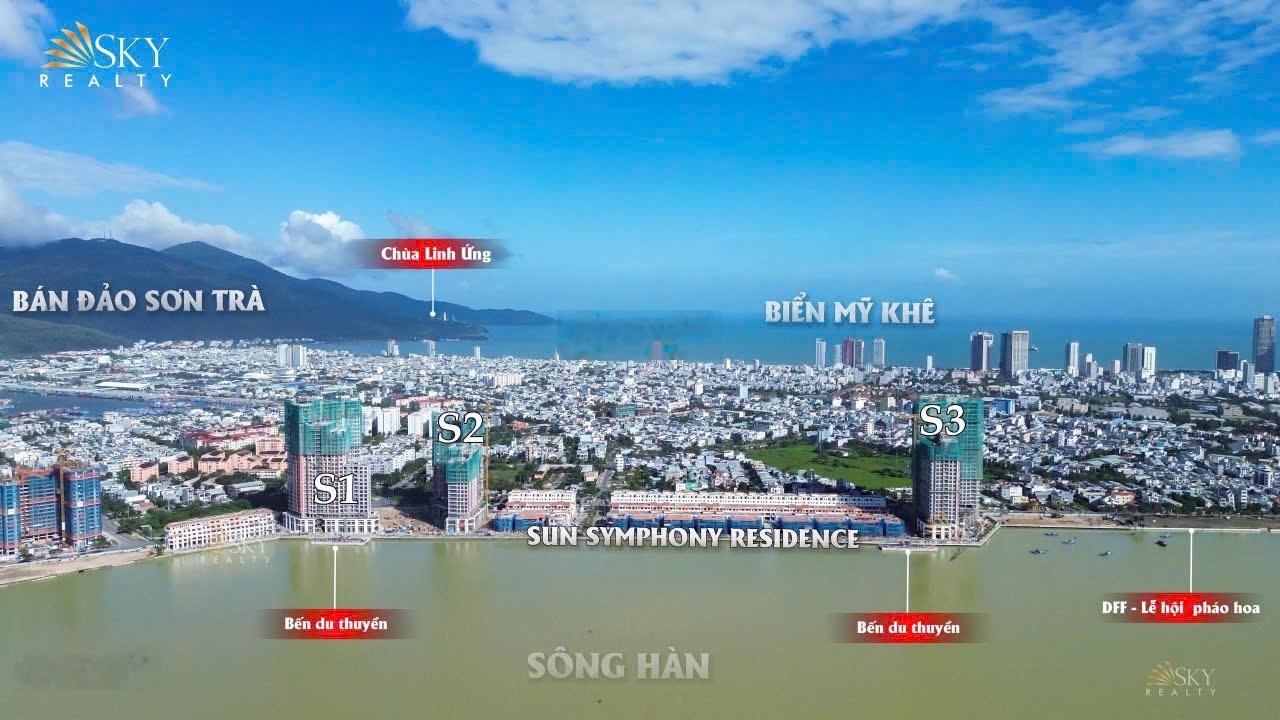 Căn hộ 3PN view trực diện sông hàn đẹp nhất dự án Symphony Đà Nẵng - tòa S3 tầng 19 - DT: 99m2