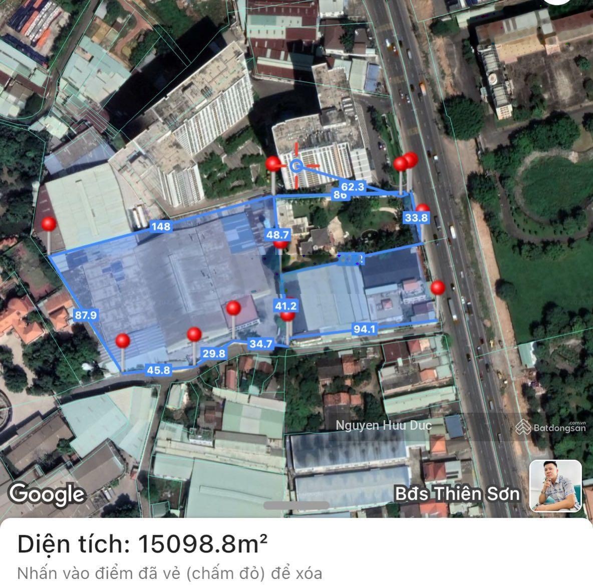 Bán đất mặt tiền Quốc Lộ 13 (18.000m2) 1,8ha. Phường Hưng Định thị xã Thuận An BD (giá 600 tỷ)