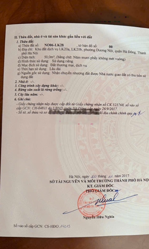 Chính chủ cần tiền BÁN gấp ĐẤT DỊCH VỤ LK28 DƯƠNG NỘI HÀ ĐÔNG 50M2 GIÁ chỉ 13.8 TỶ