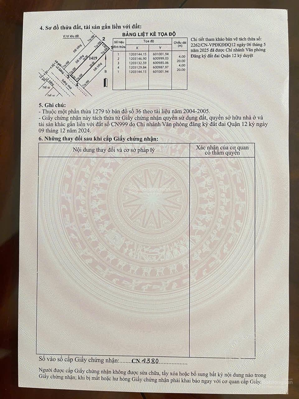 Đất đẹp thạnh xuân 24 gần khu Vạn Xuân, hem oto,Dt 4x20m, thổ cư 100%, giá bán chỉ 4,6tỷ