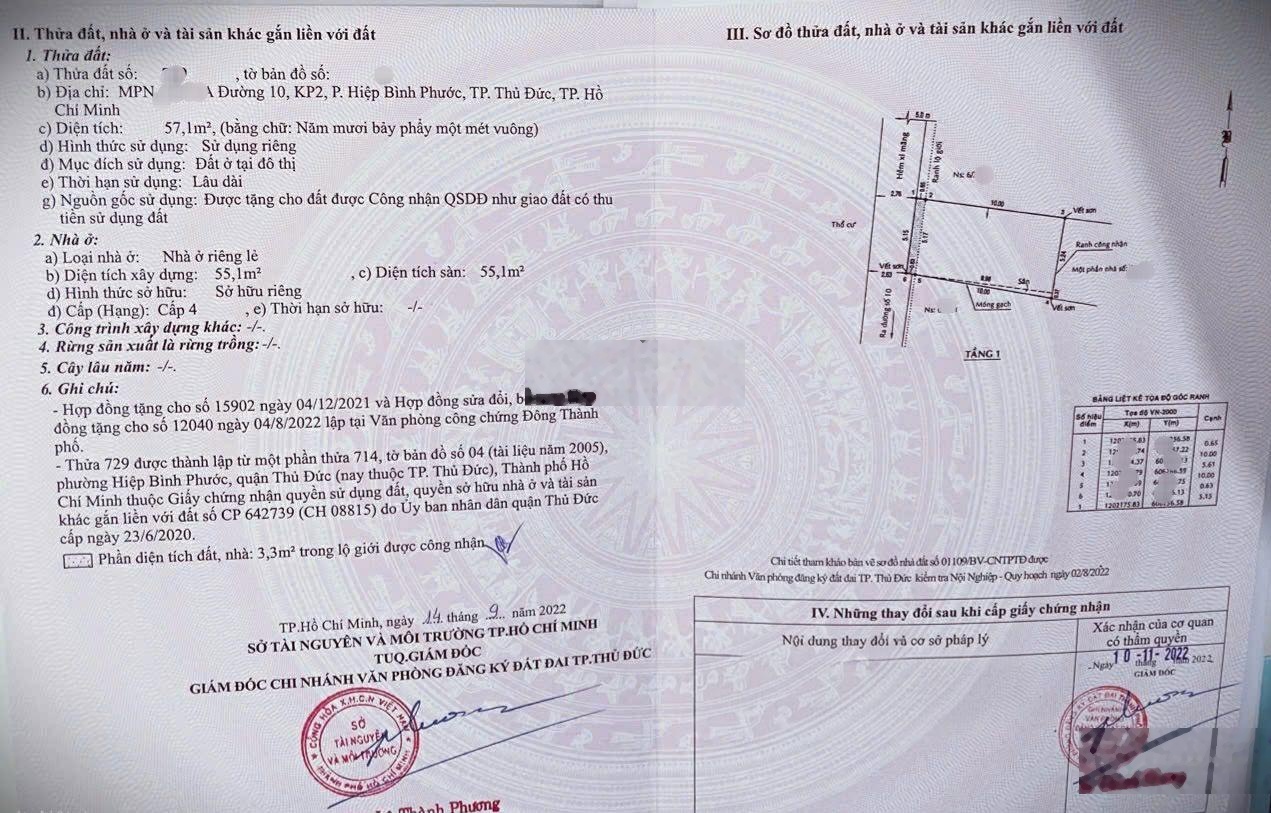 Bán lô đất ngang 5.6m. Ô tô vào đất - khu VIP ĐS10. Phường HBP. Thủ Đức - 57.1m2 - giá 3.99 tỷ TL