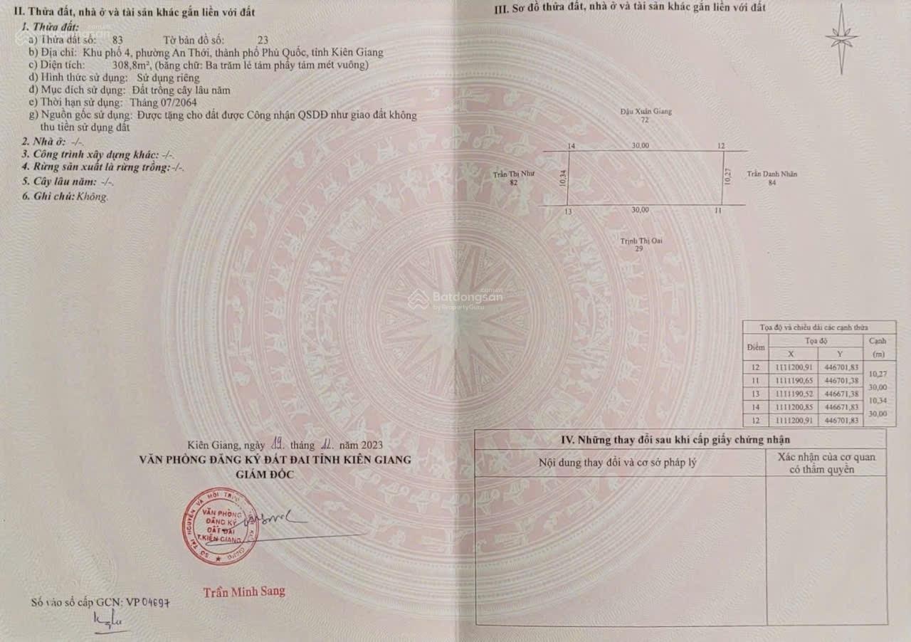 Lô đất đẹp phường an thới qh thổ cư ace ạ gân bãi khem