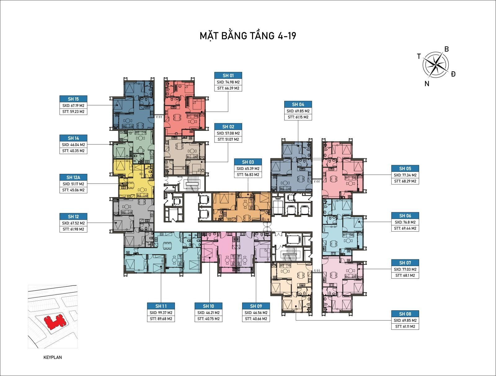 Bán gấp căn 1 phòng ngủ 40,35m2 giá 1,8 tỷ Sông Hồng Diamond City. Lv chính chủ