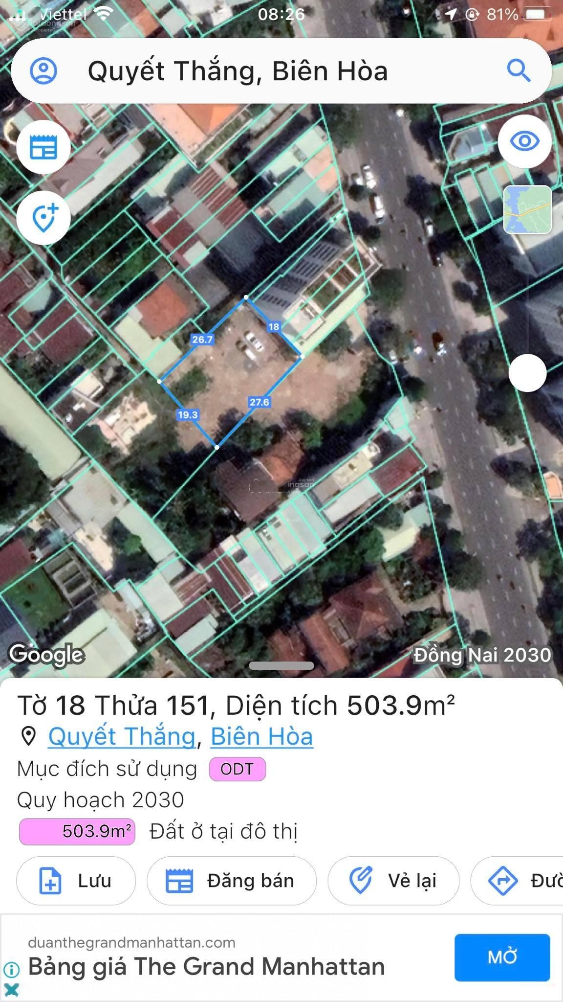 Chính chủ bán đất 2300m2 thổ cư mặt tiền đường Hà Huy Giáp ngay trung tâm TP. Biên Hòa 0933791950