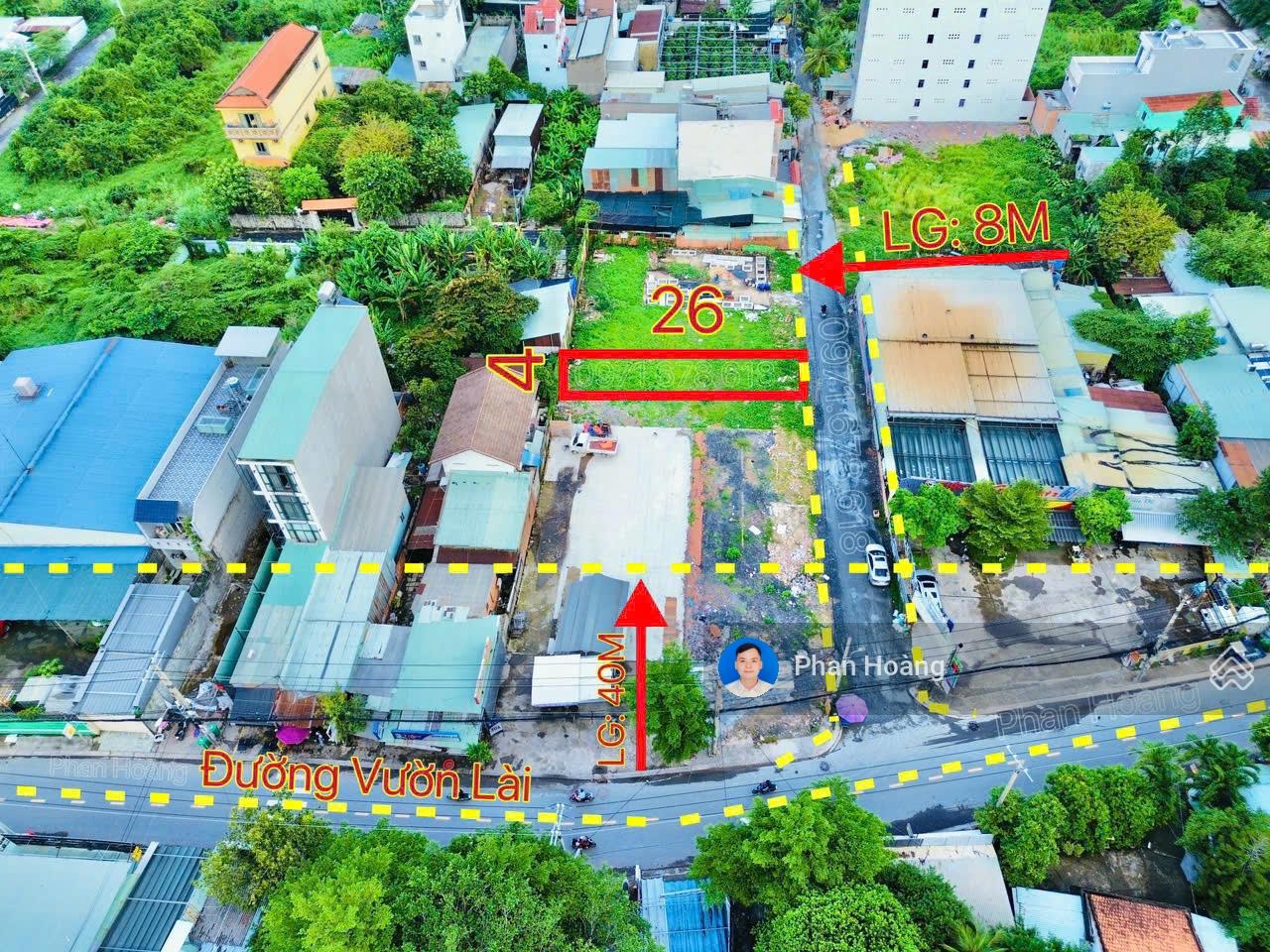 Đất 4x26m ngay Vườn Lài, đường 8m, đối diện cafe Kenbar, gần Gò Vấp, xây cao tầng ok, giá 8.85 tỷ