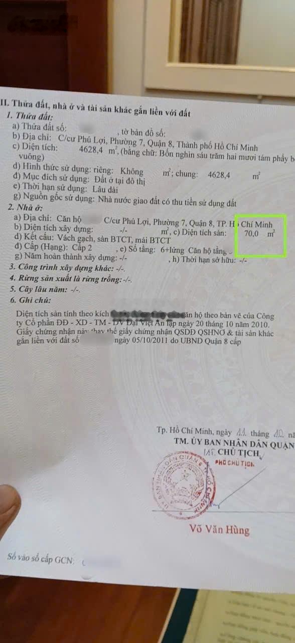 1,9 tỷ - CC D2 Phú Lợi P7 Q8 - Căn góc 2PN 70m2 SHR, NH hỗ trợ vay 1,3 tỷ, tặng Nt