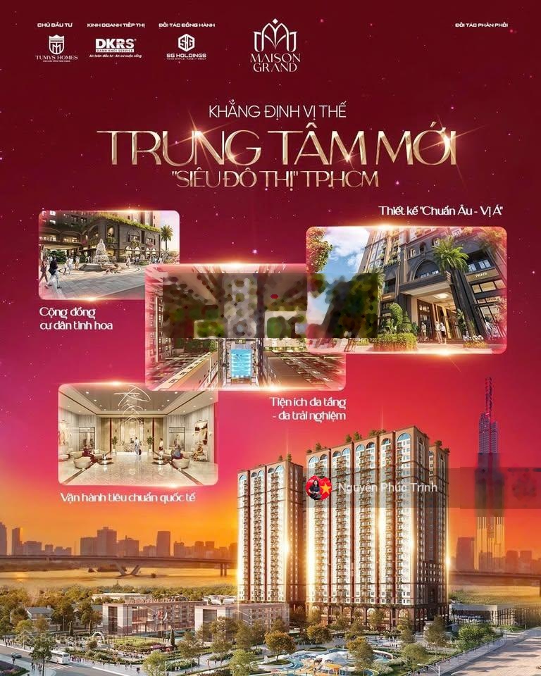 Tặng full nội thất+100tr khi mua Maison Grand với giá tuyệt chủng từ 32tr/m2 TT50% nhận nhà Q2/2026