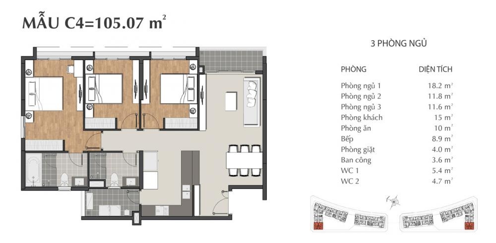 Cho thuê CH 3PN, 2WC, 113m2, 37 triệu/1tháng. LH 0909911076