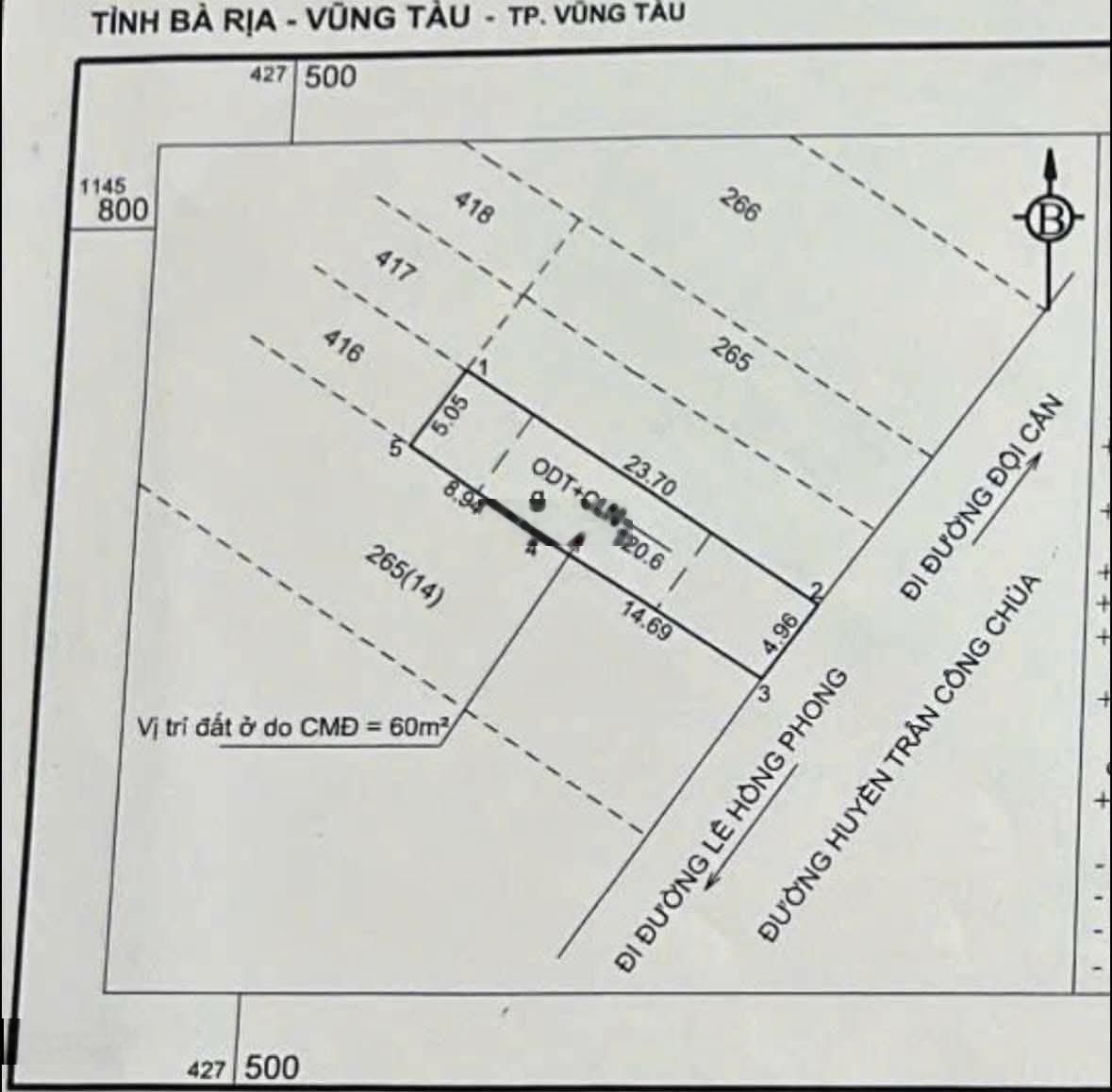 Bán đất mặt tiền Huyền Trân Công Chúa P.8 VŨNG TÀU 120m(5x25) GIÁ 13 TỶ TL
