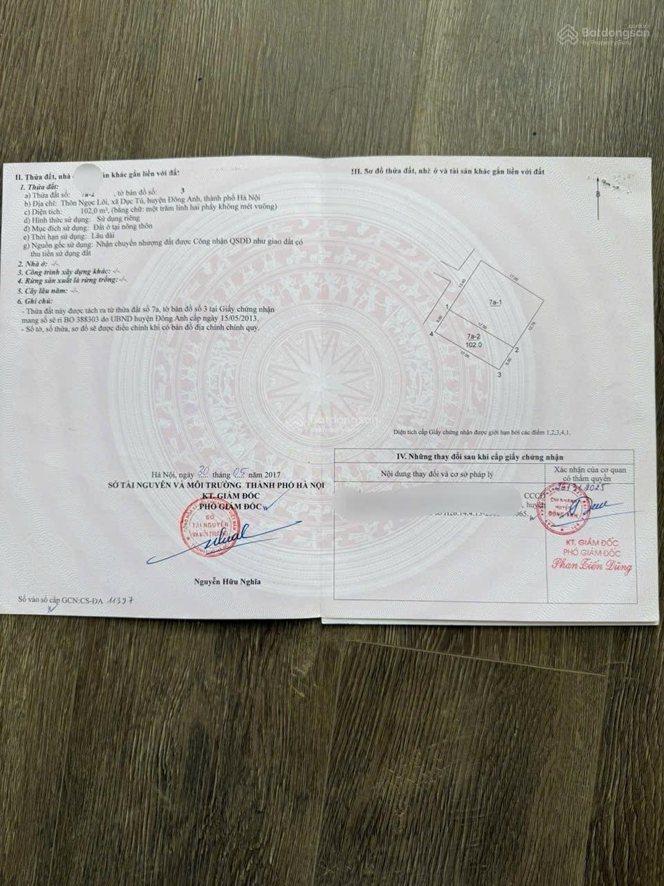 102m2 Ngọc Lôi, Dục Tú, MT 6m đường thông ô tô, 73 tr/m2