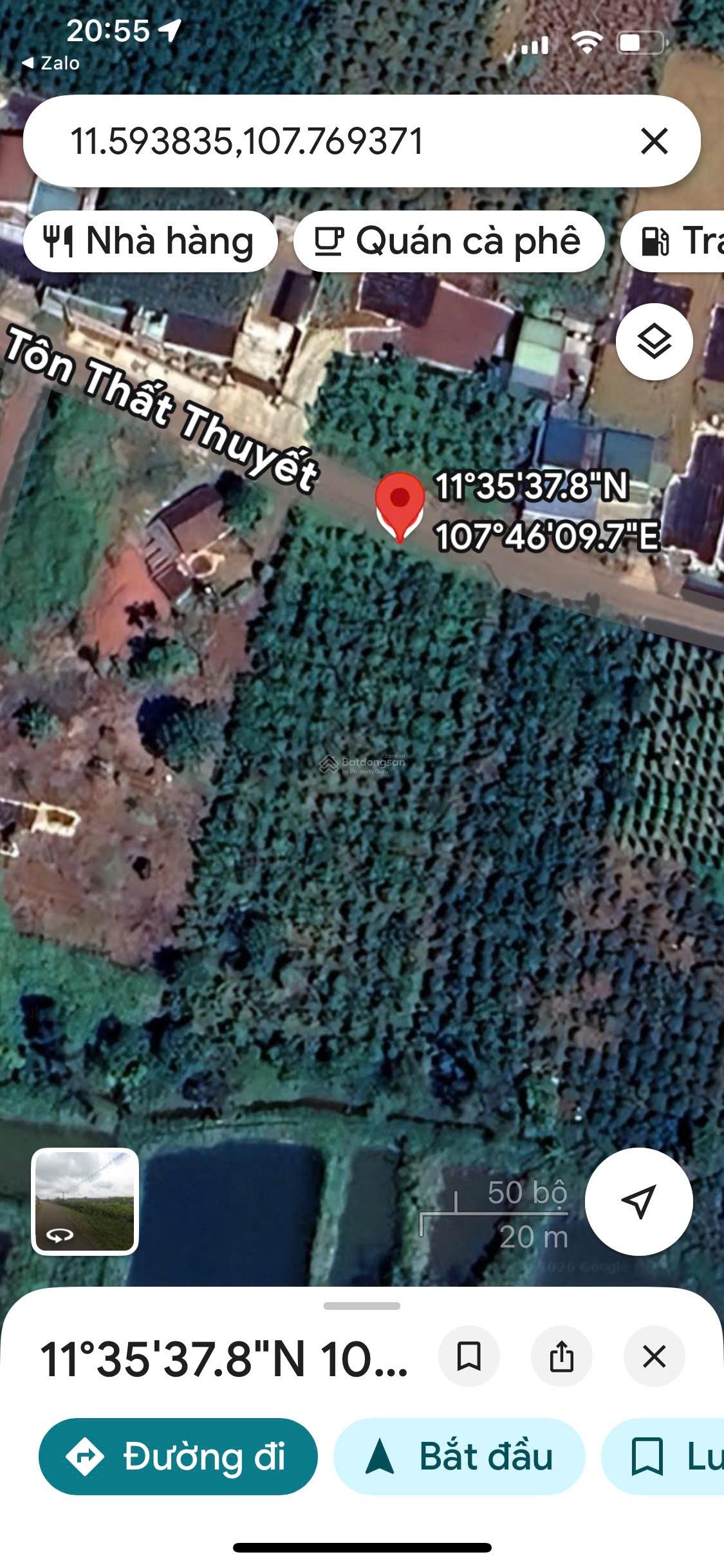 Chính chủ cần bán thửa đất 2 mặt tiền đường nhựa Tôn Thất Thuyết , dambri, bảo lộc