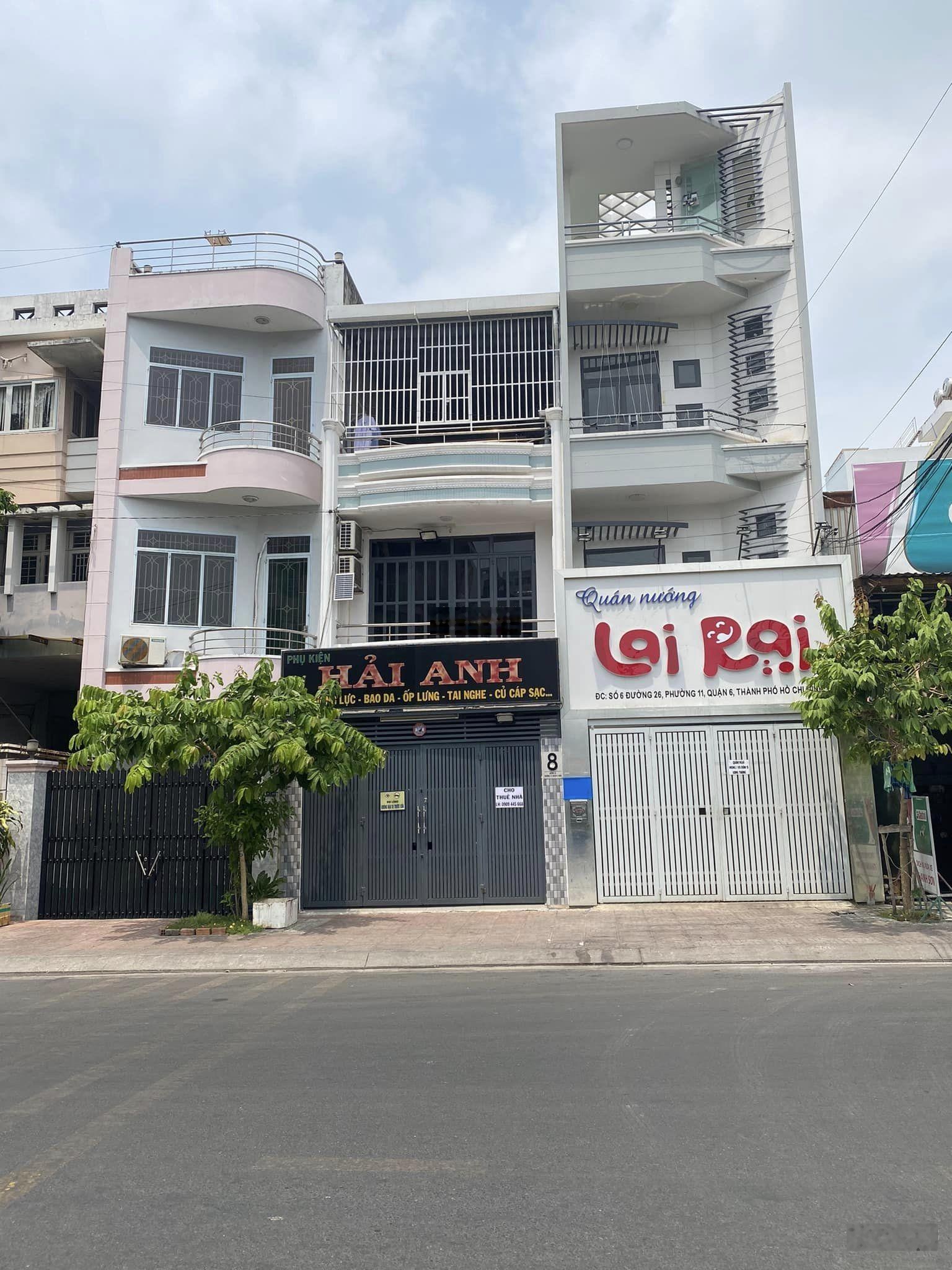 Nhà MT Đ. Số 26 khu Bình Phú 4,5x25m 2 lầu 26 triệu/tháng