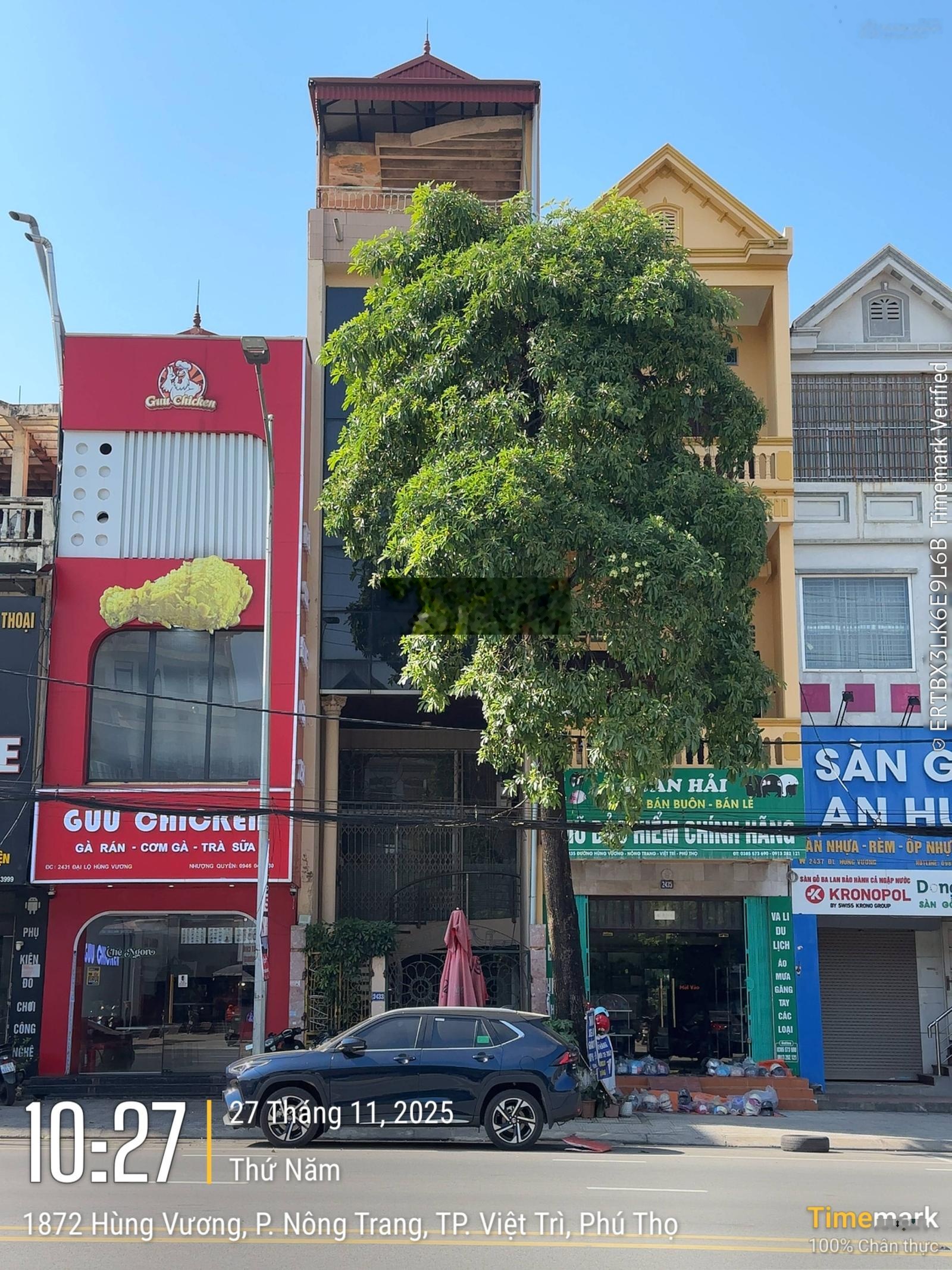 Bán nhà mặt phố đại lộ hùng vương tp việt trì, phú thọ. dt 100m2 5 tầng 2mặt thoáng.