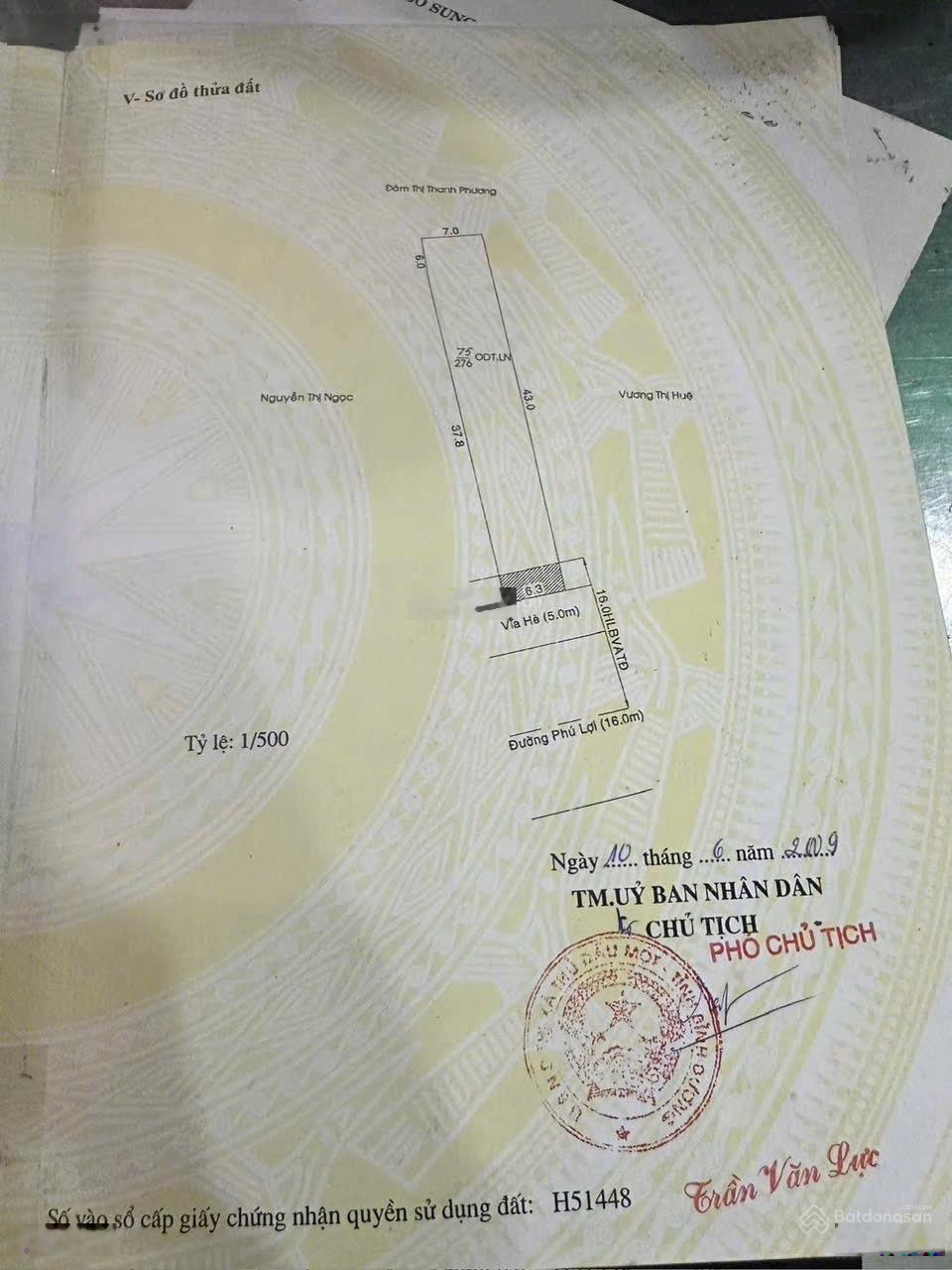 CHỦ GIẢM SỐC 10 TỶ BÁN GẤP Biệt thự mặt tiền Phú Lợi trung tâm Thủ Dầu Một Diện tích 1000m