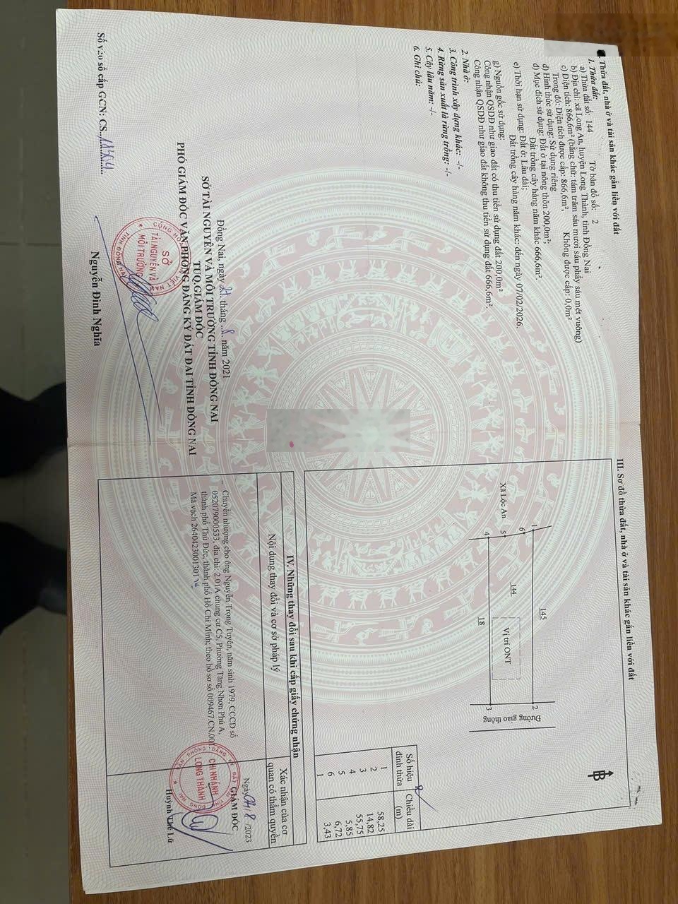 Chủ cần bán 866m2 sổ riêng+ thổ cư ( vị trí an toàn)