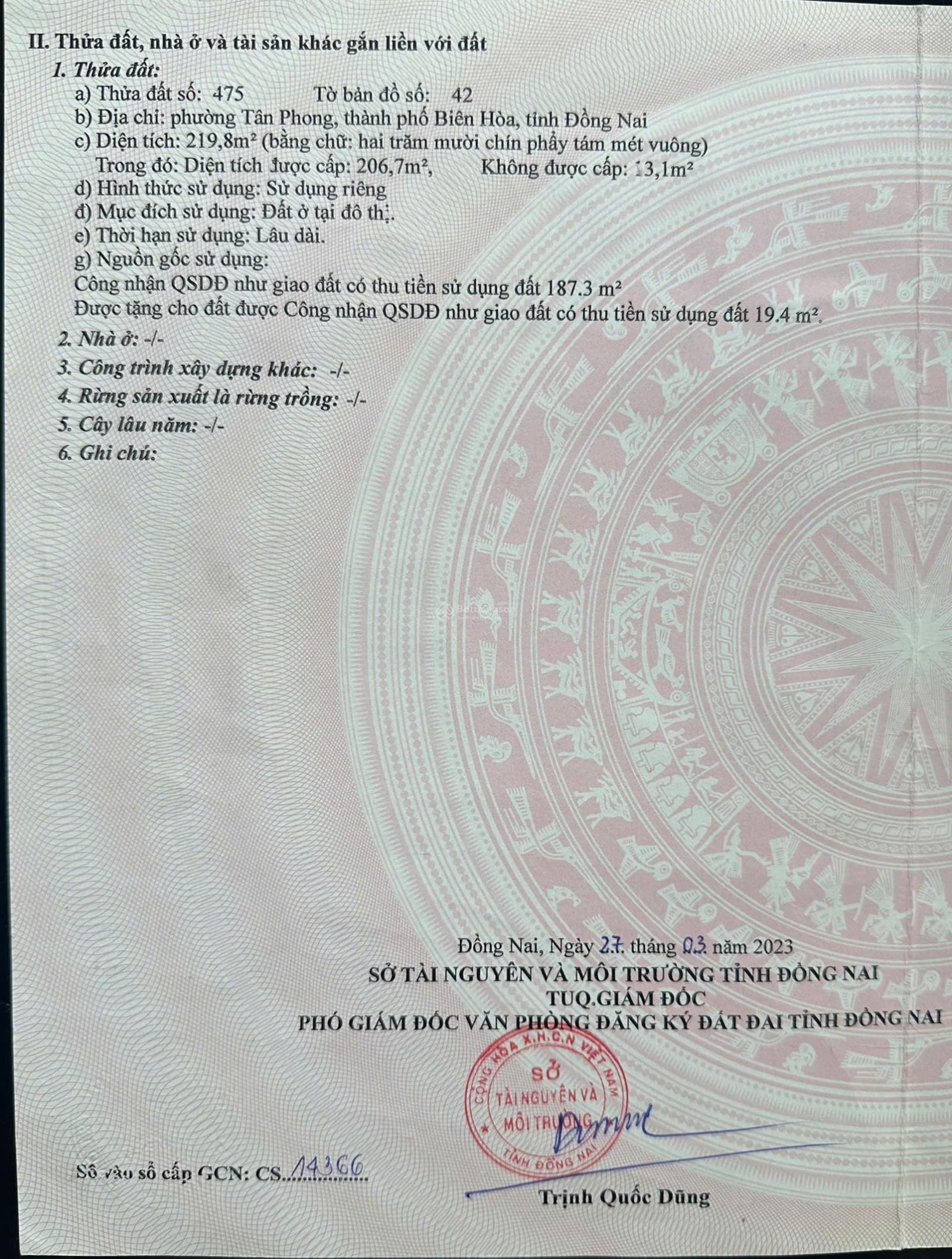 Cho thuê nhà tại số 83/2/2, Khu phố 2, Phường Tân Triều, tỉnh Đồng Nai.