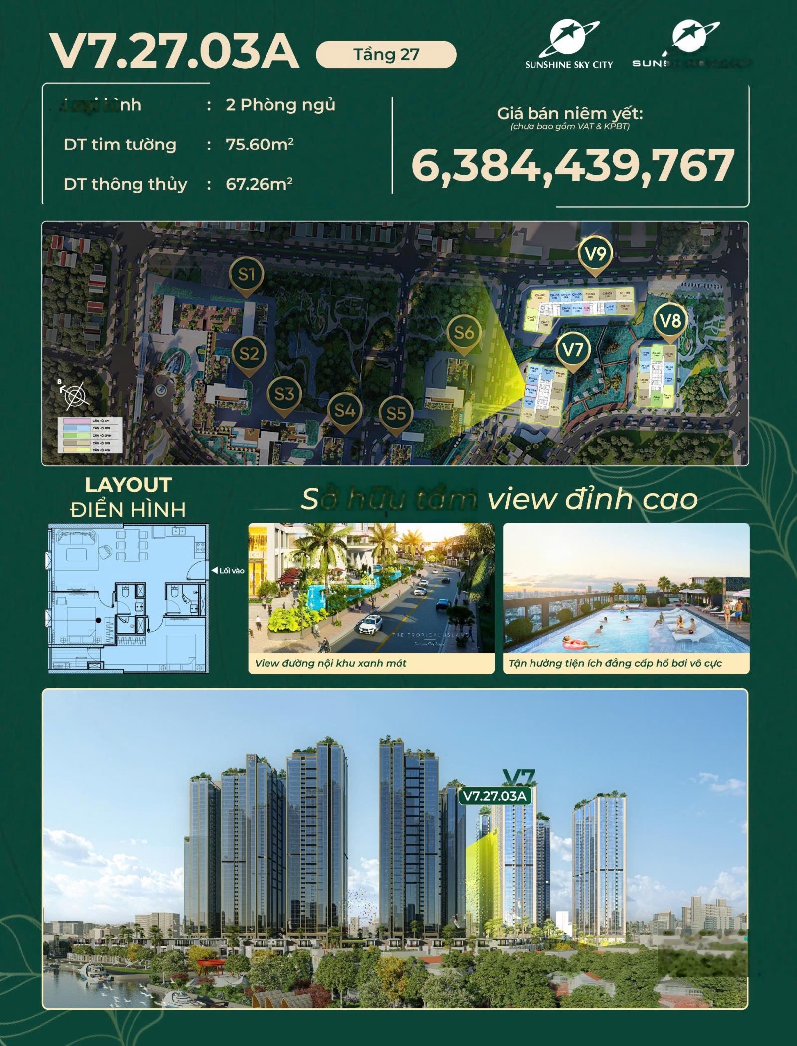 Bán căn hộ hạng sang Sunshine Sky City - Phú Mỹ Hưng trực tiếp từ CĐT, Thanh toán chỉ 1.6tỷ