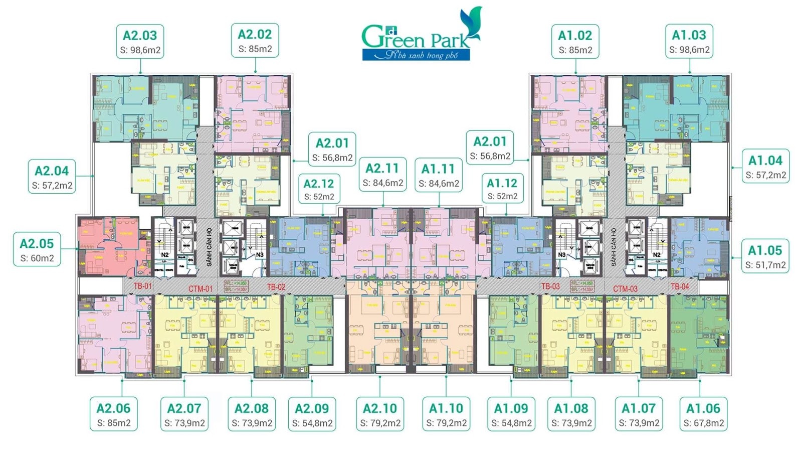 Căn hộ đẹp nhiều tiện ích bán tại Green Park Trần Thủ Độ, 6,5 tỷ, 75m2