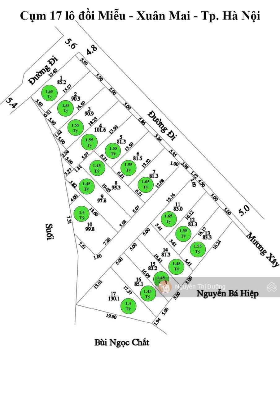Mở bán lô đất phân lô cách ql21a chợ cá xuân mai chỉ vài trăm mét- full thổ cư sẵn sổ