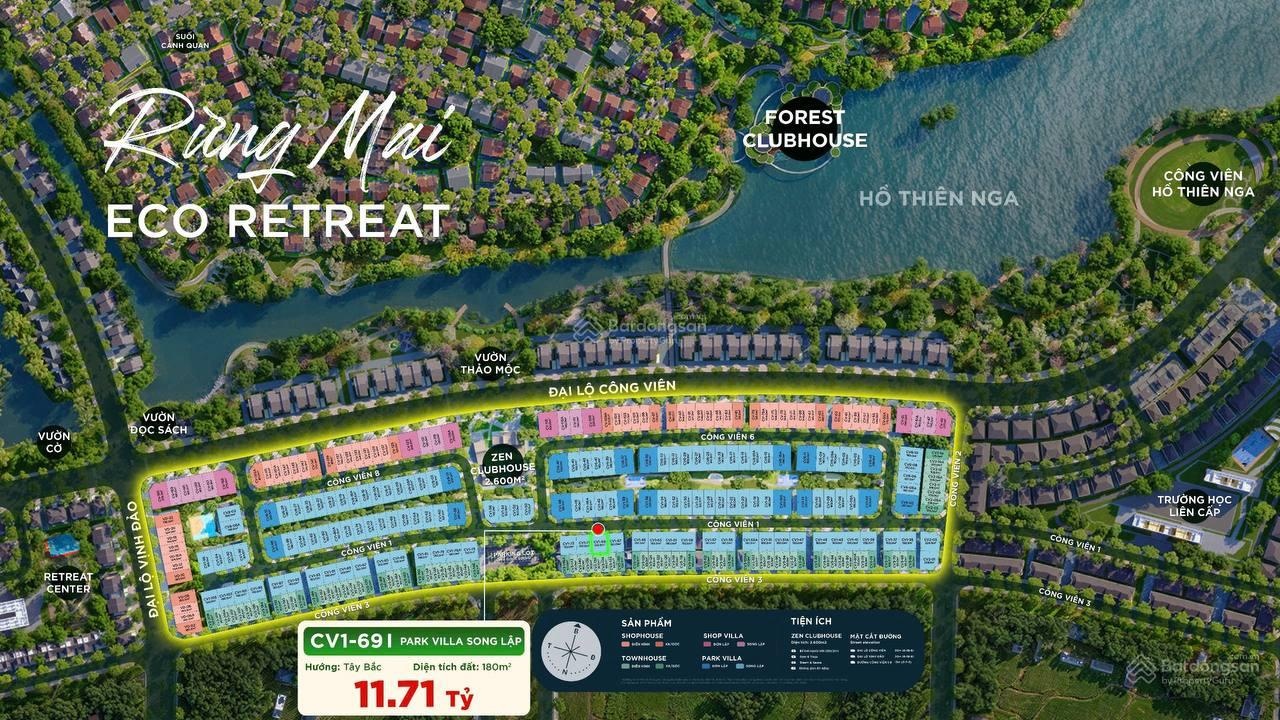 Biệt thự song lập Eco Retreat - phân khu mùa lễ hội dt 180m2 giá chỉ 11,7 tỷ giá gốc CĐT 0937832239