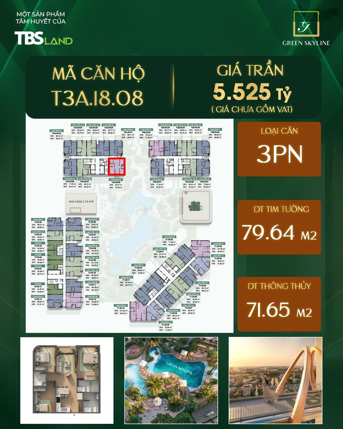 Green Skyline| Giỏ hàng căn 1PN 2PN 3PN - căn đẹp, giá gồm vat - Nhận nhà T10/2026