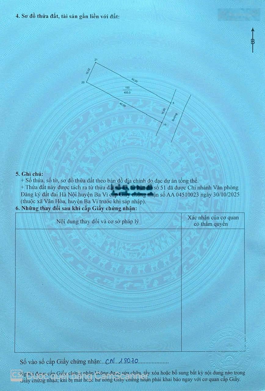 Chính chủ bán 400m2 mặt tiền 10m thổ cư 150m2 tại yên bài tp hà nội