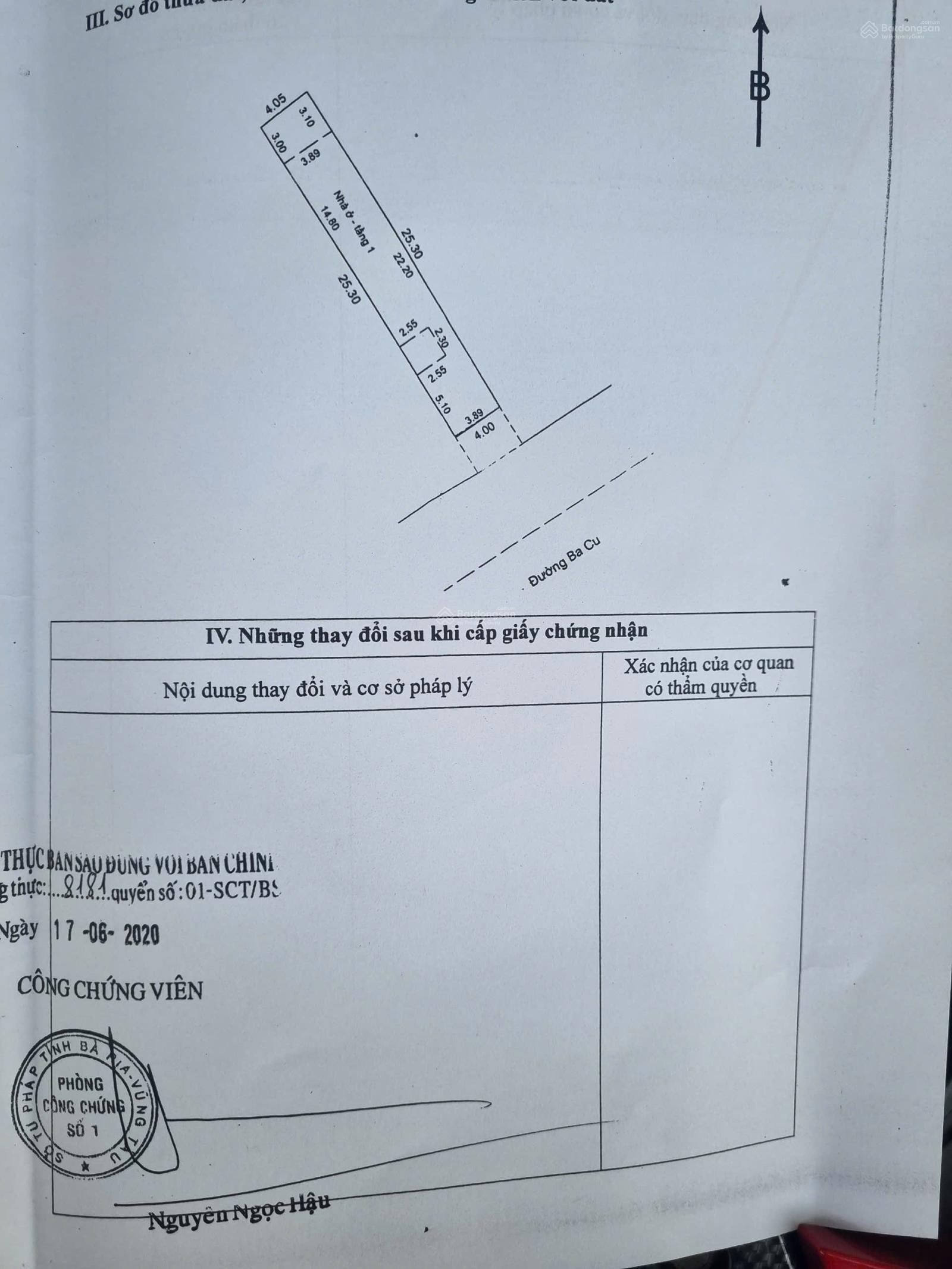 Bán nhà MT Ba Cu - Gần Bãi Trước Vũng Tàu - S=102m2=4x26m= 5 tầng - Vị trí tiện kinh doanh - 27 tỷ